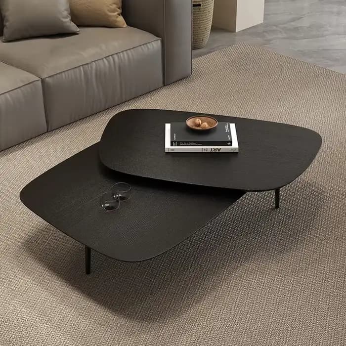 Table basse de luxe avec plateau transparent