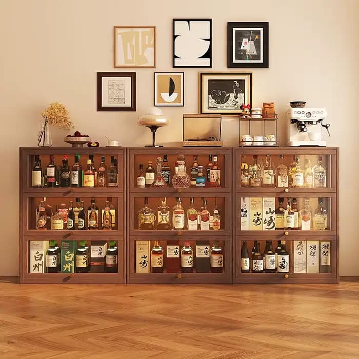 Meuble de Rangement Design pour Vins, Vitrine de Luxe Moderne pour Salon, Restaurant, Bar, Meuble Commercial, Suite de Mobilier de Salon