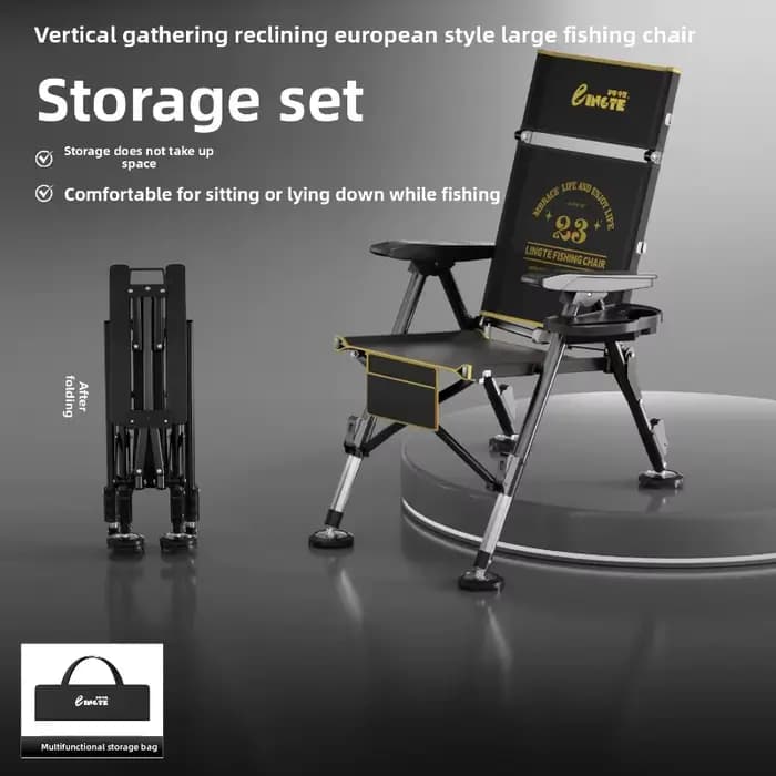 Chaise de pêche pliante de style européen, siège inclinable convertible, chaise pliante portable, tabouret pliant Cadeira