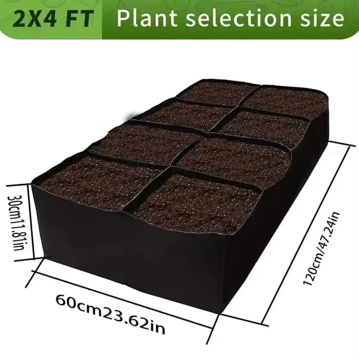 Jardinière surélevée en tissu à 8 compartiments