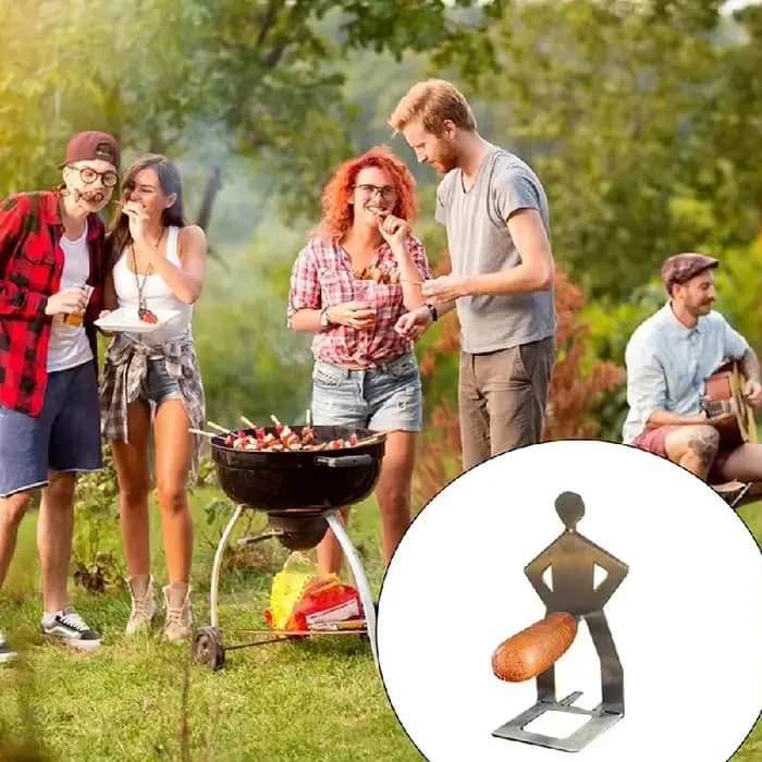 Grille à saucisses amusante en acier inoxydable pour barbecue