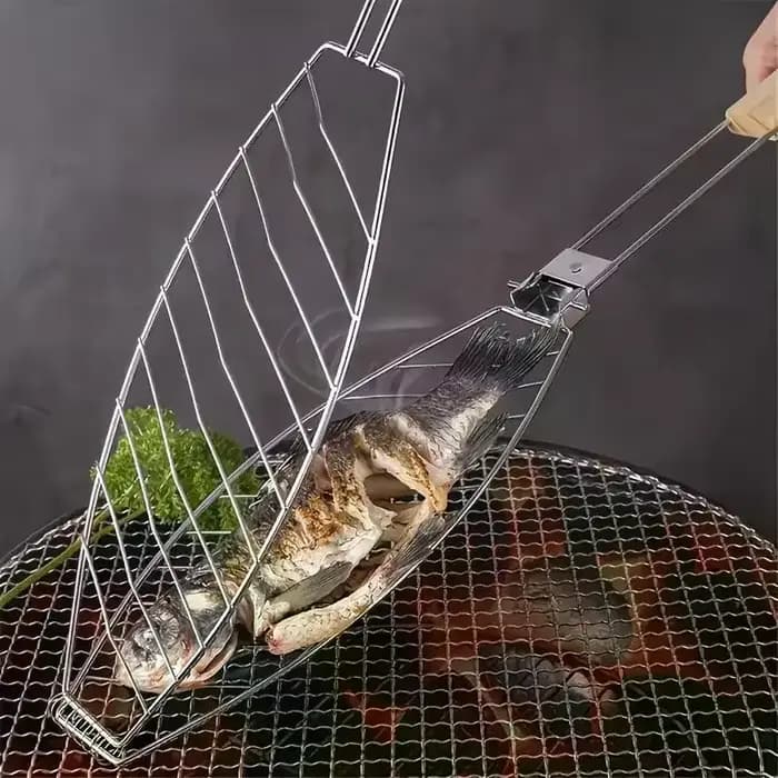 Pince à barbecue avec manche en bois