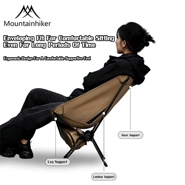 Chaise pliante ultra-légère Moon Chair, portable, pour le camping, les voyages, les pique-niques, la pêche, le jardin, le balcon, la détente, ergonomique, M