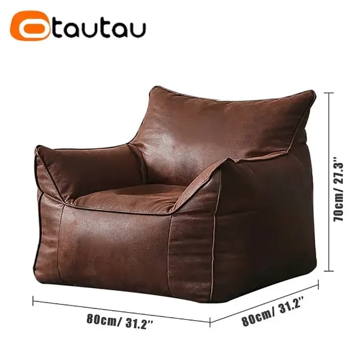 Fauteuil sans cadre en similicuir avec rembourrage en boule EPS