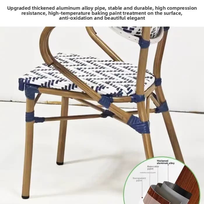 Maison cour extérieure chaise simple nordique avec dossiers accoudoirs jardin dossier