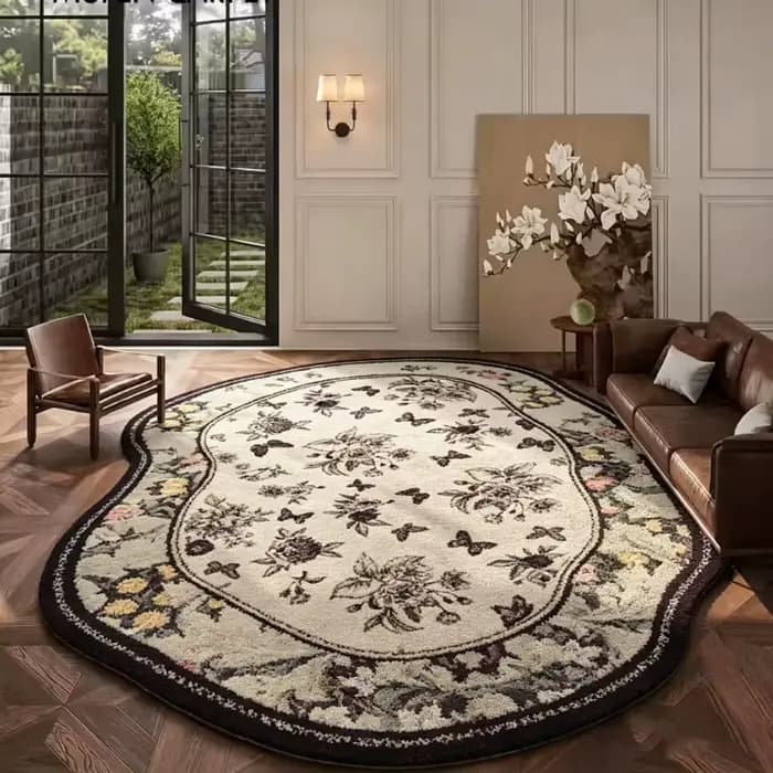 Tapis de salon vintage, résistant aux taches et à l'usure, tapis de sol irrégulier pour chambre à coucher, tapis de chevet, tapis de grande taille, décoration intérieure 양탄자