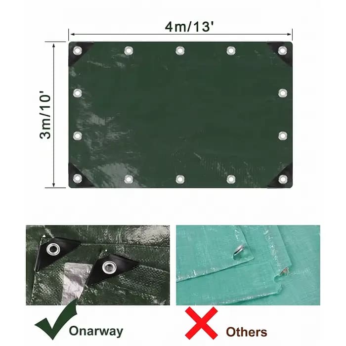 Bâche imperméable robuste pour l'extérieur, résistante aux déchirures, en PE, avec œillets renforcés pour le mobilier de jardin