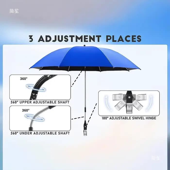 Chaise de camping portable avec parasol amovible