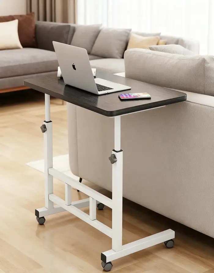 Table d'appoint réglable et confortable pour ordinateur portable, plateau repas pour manger sur lit ou canapé, lecture, 60x40cm