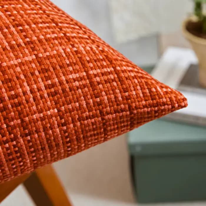 Lot de 2 housses de coussin imperméables d'extérieur 45x45 cm en coton et lin tissé