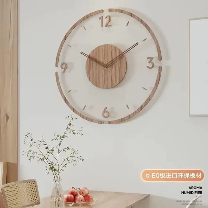 Horloge murale de mode, décoration de salon, bois massif, créative, silencieuse, nordique, Simple, horloge à Quartz, décoration de luxe