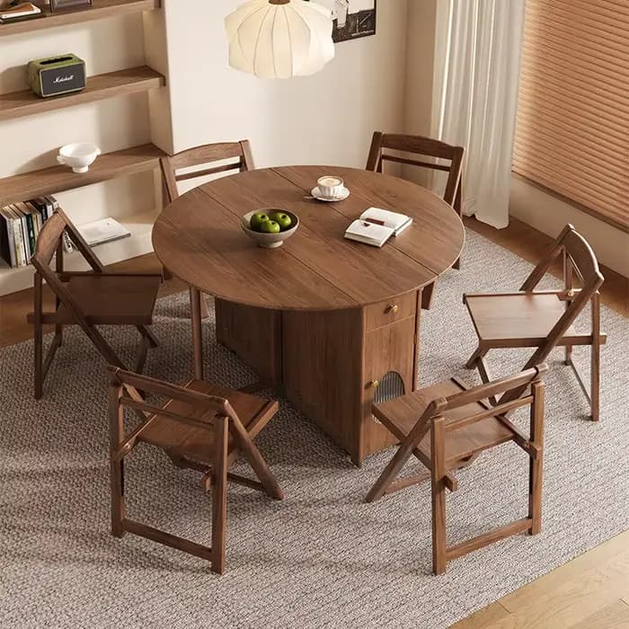 Table ronde pliable pour cuisine et patio