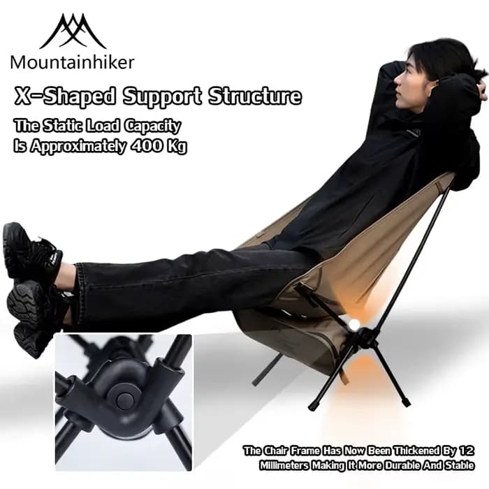 Chaise pliante ultra-légère Moon Chair, portable, pour le camping, les voyages, les pique-niques, la pêche, le jardin, le balcon, la détente, ergonomique, M