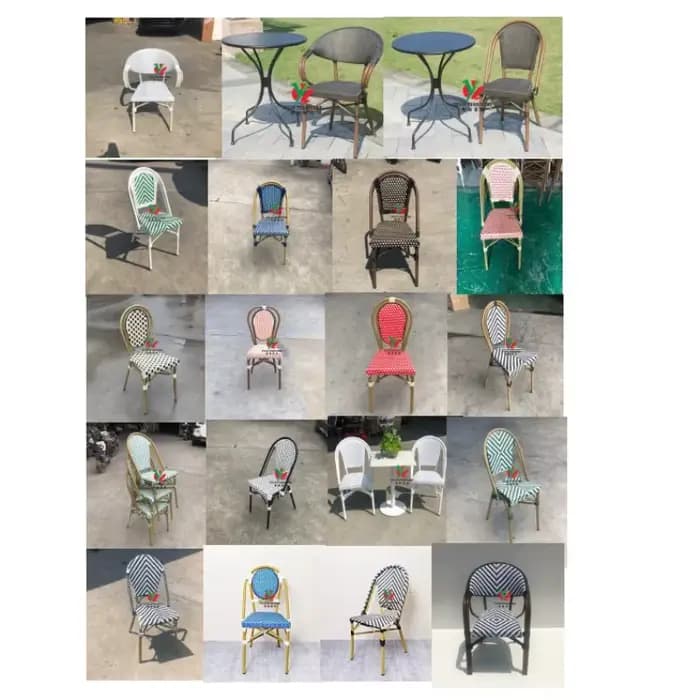 Chaise d'extérieur empilable de salle à manger fini en bambou écologique