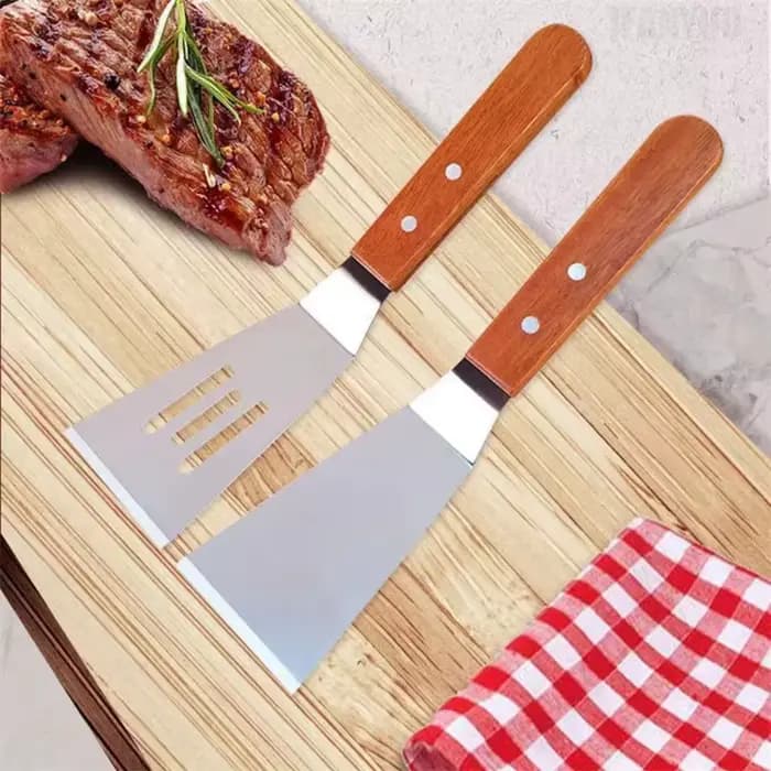 Spatule et grattoir à gril en acier inoxydable