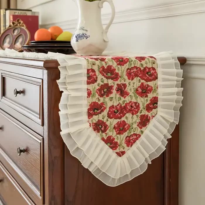 Chemin de Table en dentelle Jacquard français de luxe, longue nappe, couverture d'armoire, serviette pour la maison, cuisine, Table à manger, décor de fête de mariage