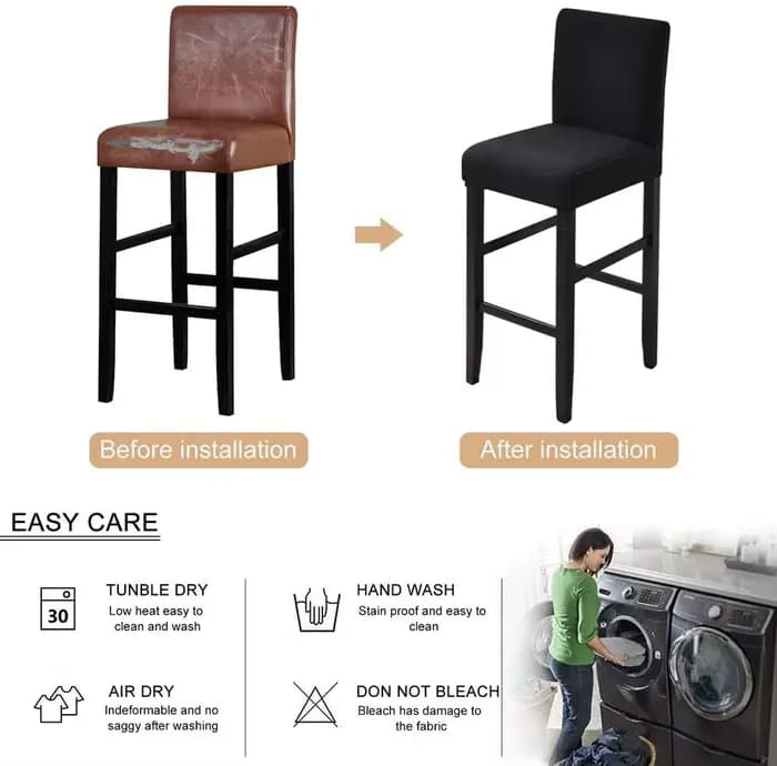 Housses de chaise à dossier court imperméables