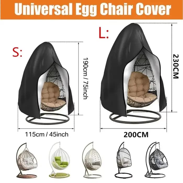 Housse de chaise suspendue de patio avec fermeture éclair