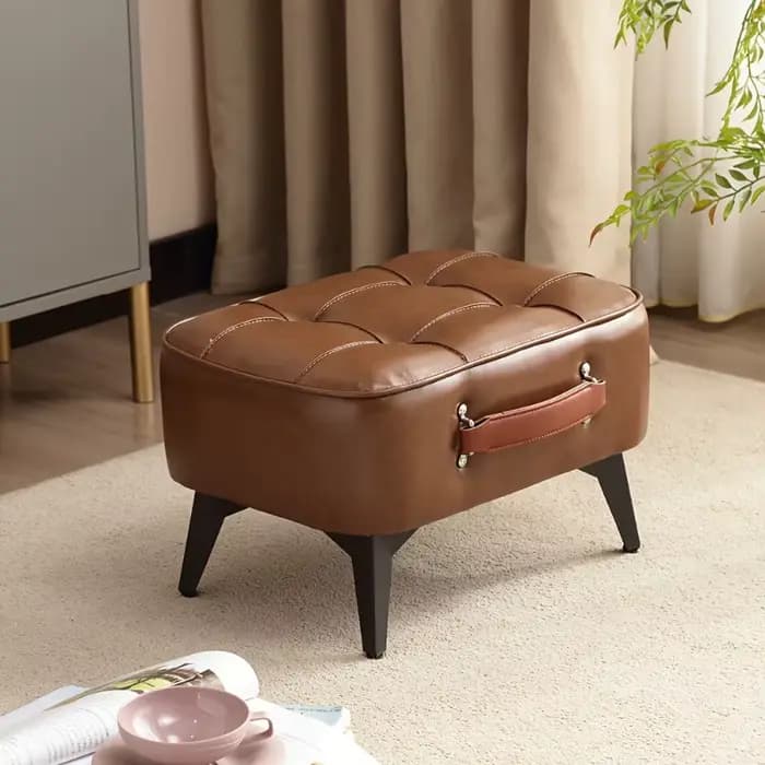 Repose-pieds ottoman en similicuir tendance