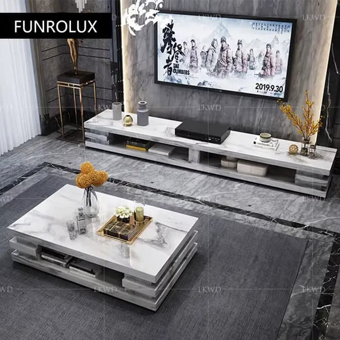 Table basse en pierre de grotte naturelle moderne