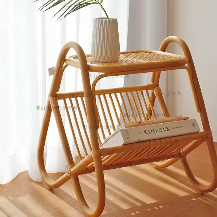 Table basse de rangement en rotin MOMO