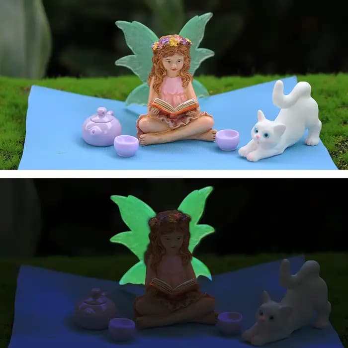Lot de 6 Statues de Fées des Fleurs en Résine pour Bonsaï