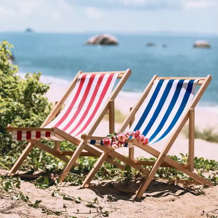 Chaise de Camping pliante en bois rose