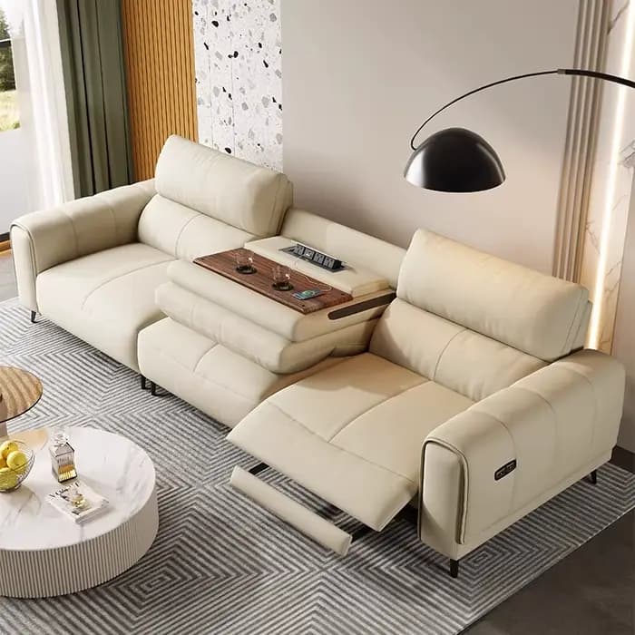 Salon classique moderne canapé extensible électrique