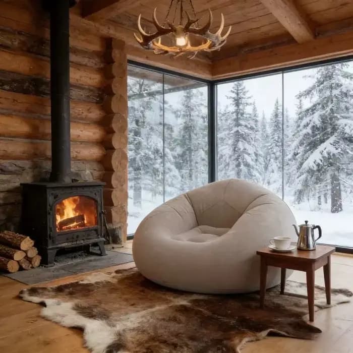 Chaise longue gonflable d'extérieur en polypropylène durable avec pompe à air
