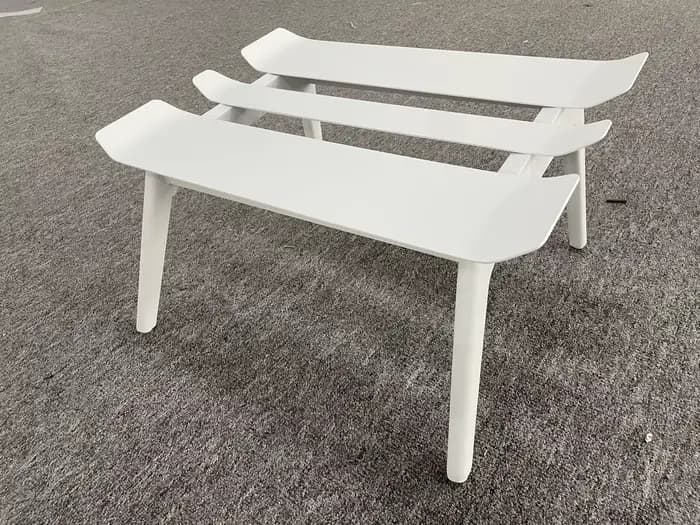 Ribon Ensemble d'extérieur 5 pièces Balcon Lit de soleil Chaise longue de plage Chaises longues et table en aluminium