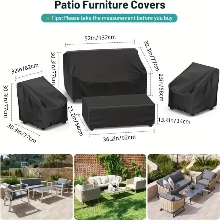 4 pièces/ensemble housses de meubles de Patio