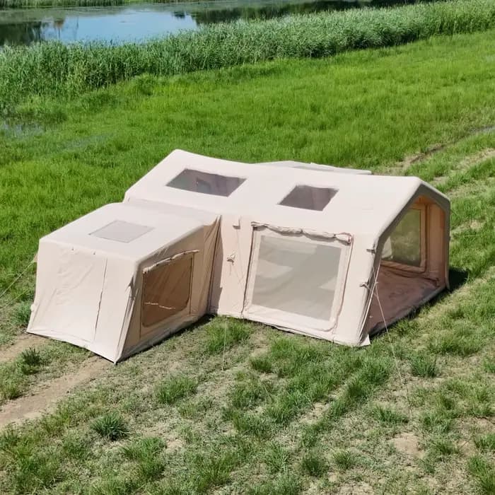 Tente gonflable amovible Penthouse Camping en plein air ménage voyage TC coton 18.16 mètres carrés grand espace