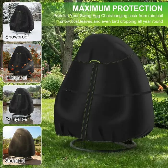 Housse de chaise suspendue en rotin pour patio extérieur