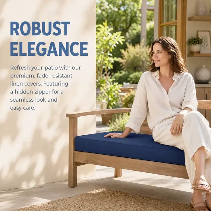Housse de coussin sur mesure, housse de coussin de banc remplaçable