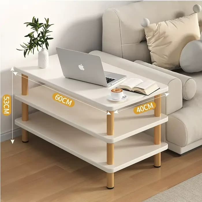 Table d'appoint en bois à 2 niveaux