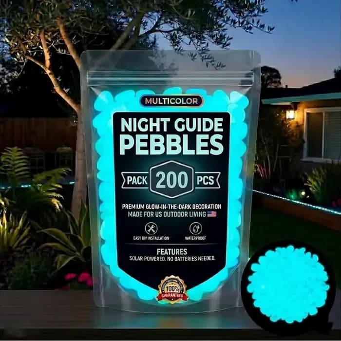 200 pièces/sac, pierres de jardin lumineuses colorées