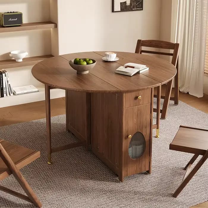 Table ronde pliable pour cuisine et patio