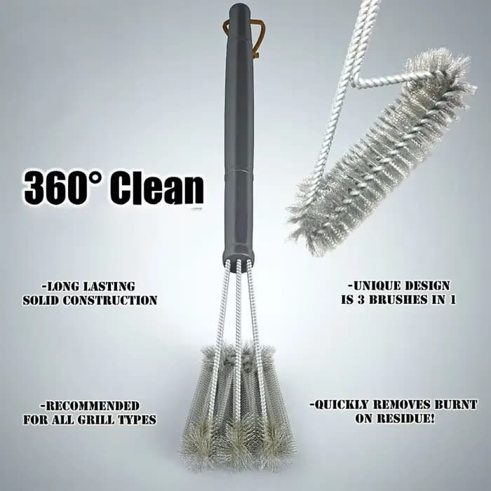 Brosse à Barbecue en Acier Inoxydable, Poils Antiadhésifs, Outil de Nettoyage