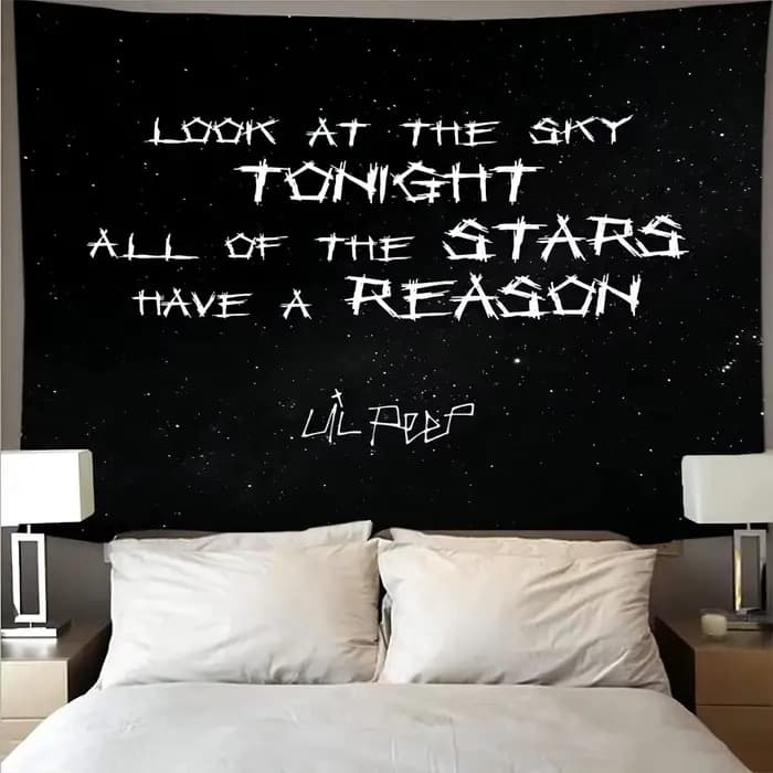 Lil Peep 'Look at the Sky ce soir' drapeau 2x3 pieds 3x5 pieds pour intérieur maison collège dortoir chambre salon décor