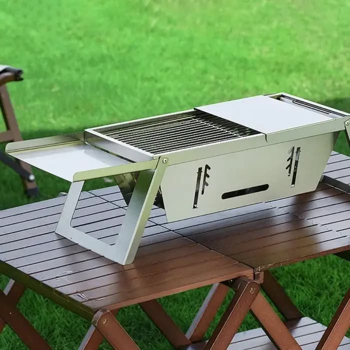 Barbecue pliant en acier inoxydable