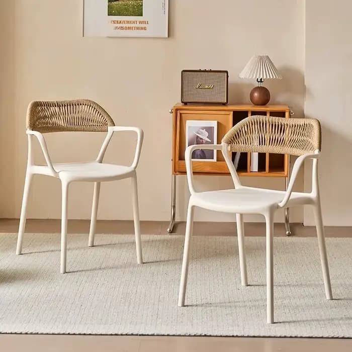 Chaises de salle à manger empilables d'extérieur