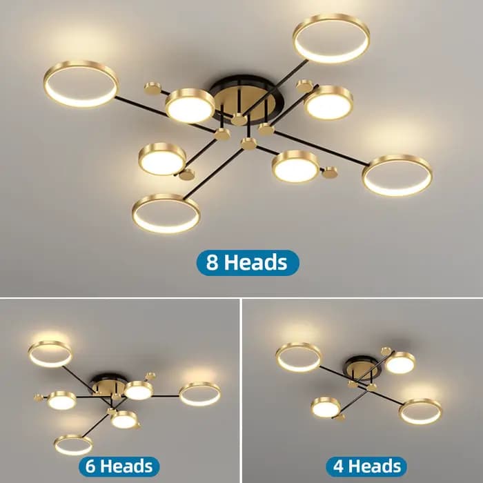 Nouveau lustre LED moderne éclairage pour salon chambre or plafond suspension lampe luminaire intérieur lumière Lustres plafonnier