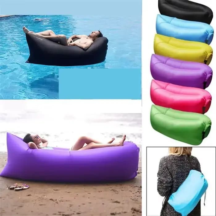 Chaise longue gonflable avec poches
