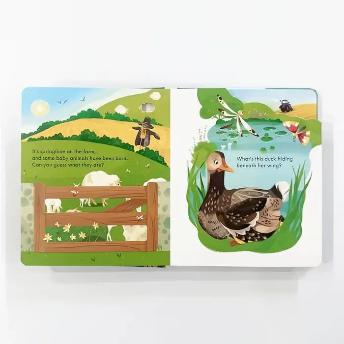 Peep Inside The Farm Lift-the-Flap Board Book : livre interactif pour enfants avec images d'animaux pour l'apprentissage précoce