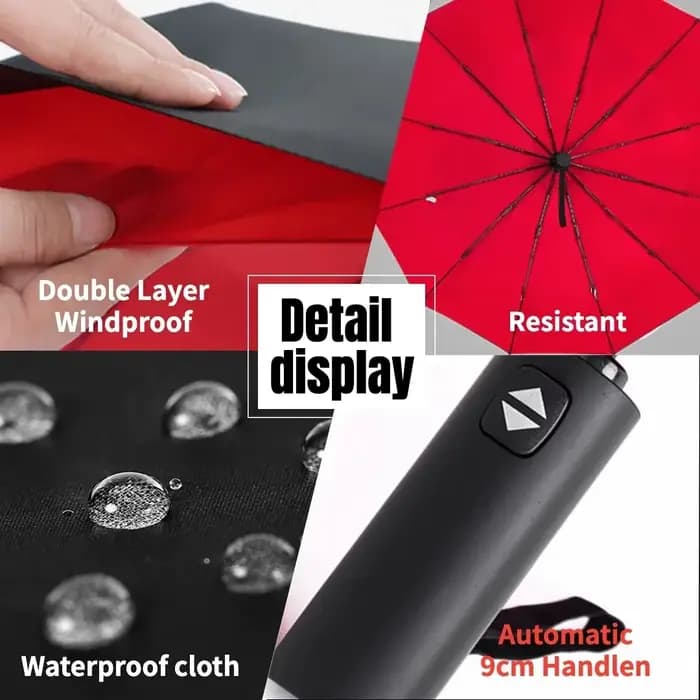 Parasol d'extérieur Double couche à 10 os