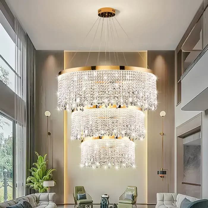 Plafonnier LED suspendu en cristal au design nordique moderne, luminaire décoratif d'intérieur, idéal pour un salon ou une salle à manger