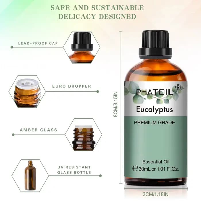 PHATOIL 1 pièces huile essentielle d'aromathérapie 30ml citron Eucalyptus lavande bergamote jasmin jiépro Rose vanille arôme huile essentielle