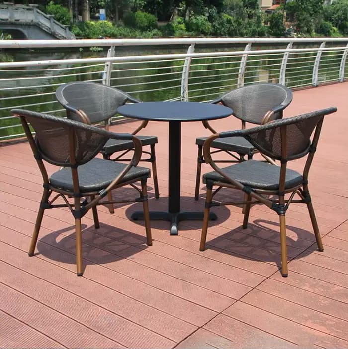 Chaise De salle à manger extérieure en métal Silla De Jardin Teslin