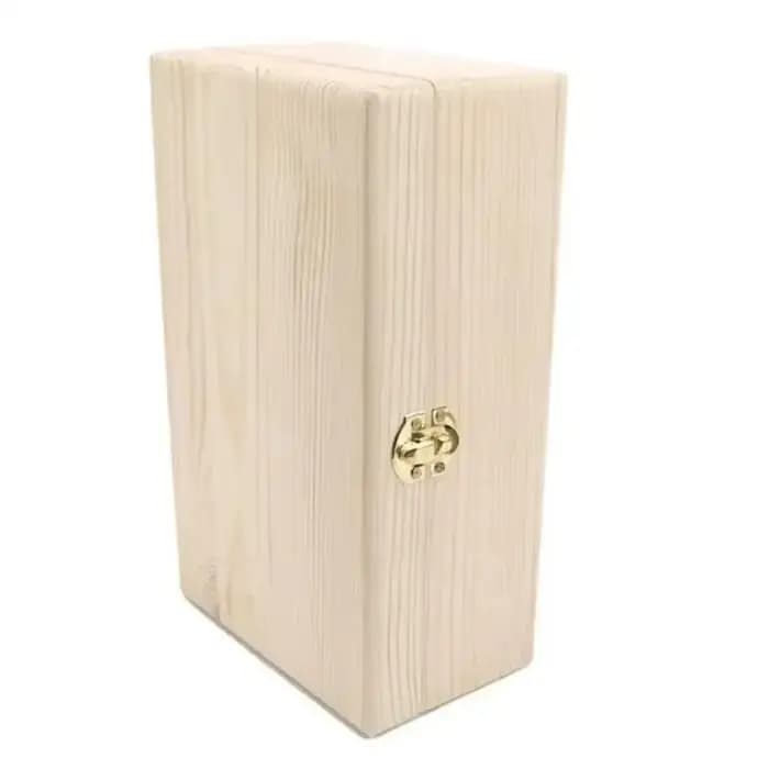Boîte de rangement en bois rectangulaire à rabat