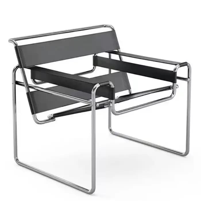 Fauteuil de détente individuel avec cadre en acier et métal